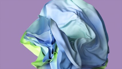 Wall Mural - Abstract cloth background simulation. 3D animation