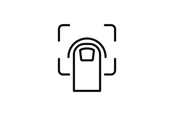 Poster - Fingerprint Icon. Icon related to Identity. Suitable for web site design, app, UI, user interfaces. Line icon style. Simple vector design editable