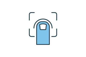 Poster - Fingerprint Icon. Icon related to Identity. Suitable for web site design, app, UI, user interfaces. Flat line icon style. Simple vector design editable