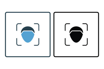Poster - facial recognition Icon. Icon related to Identity. Suitable for web site design, app, UI, user interfaces. Flat line icon style. Simple vector design editable