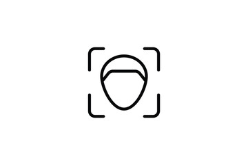 Poster - facial recognition Icon. Icon related to Identity. Suitable for web site design, app, UI, user interfaces. Line icon style. Simple vector design editable