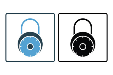 Fototapete - Lock Icon. Icon related to Identity. Suitable for web site design, app, UI, user interfaces. Solid icon style. Simple vector design editable