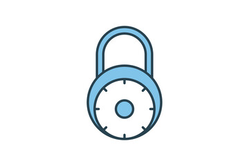 Fototapete - Lock Icon. Icon related to Identity. Suitable for web site design, app, UI, user interfaces. Flat line icon style. Simple vector design editable