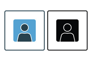 Poster - User Profile Icon. Icon related to Identity. Suitable for web site design, app, UI, user interfaces. Solid icon style. Simple vector design editable