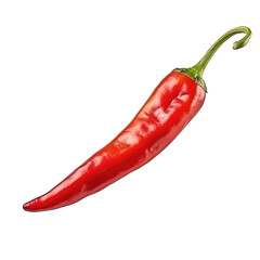 Wall Mural - Red hot chili pepper isolated on white transparent background, PNG