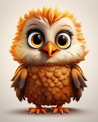a cartoon owl with big eyes and a sad look on its face. generative ai
