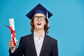 Wall Mural - nerdy student boy