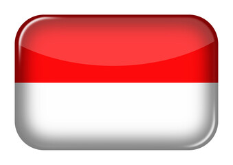 Fototapete - Monaco web icon rectangle button with clipping path 3d illustration