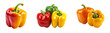 Set of bell peppers vegetable isolated on a transparent background. Concept of food.