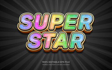Poster - super star 3d editable text style effect