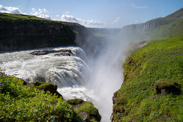 Wall Mural - Close up view of one of the waterfalls at Gullfoss, Iceland