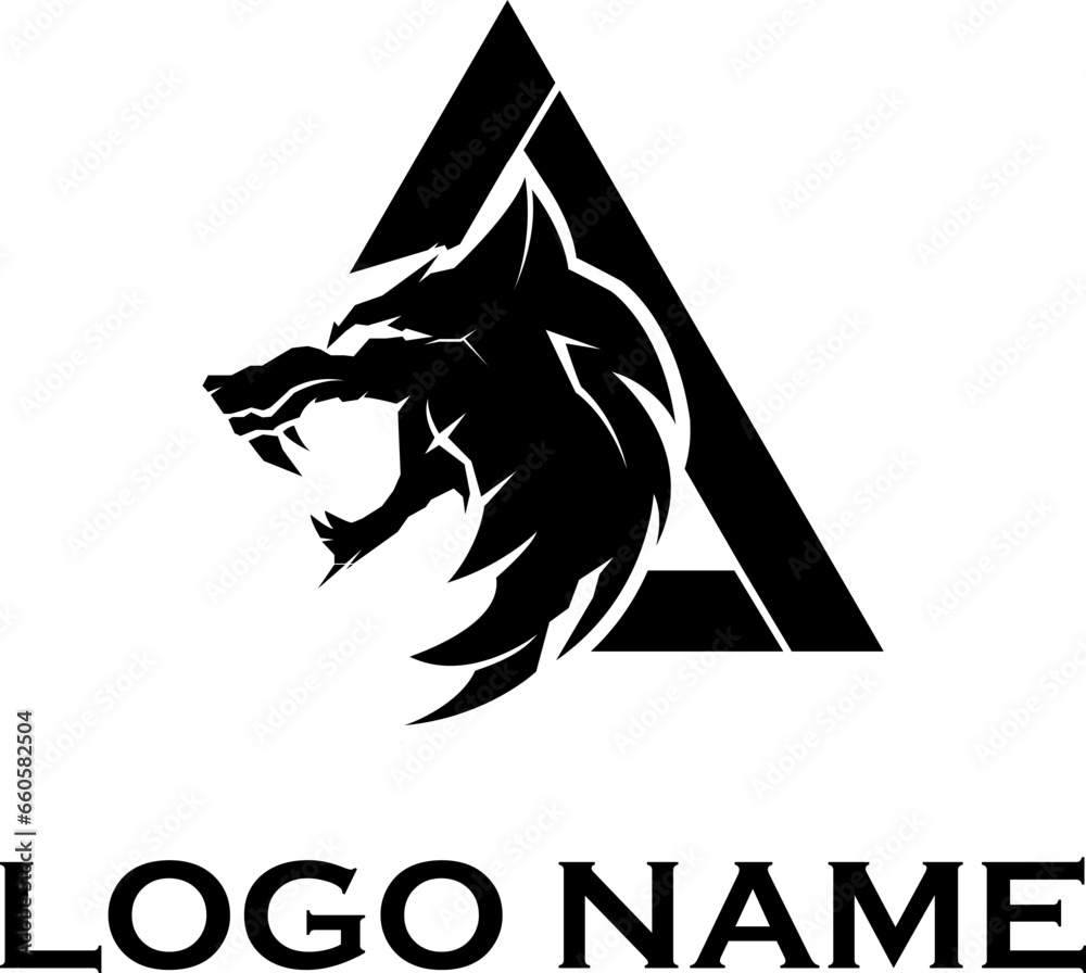 Basic RGB alpha, triangle and wolf vector logo Stock Vector | Adobe Stock