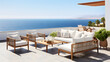 A sunlit shot of a luxury villas terrace