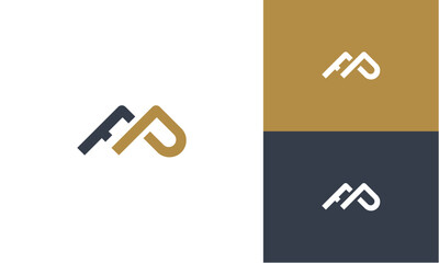 Fototapete - Initial letter logo fp with roof shape
