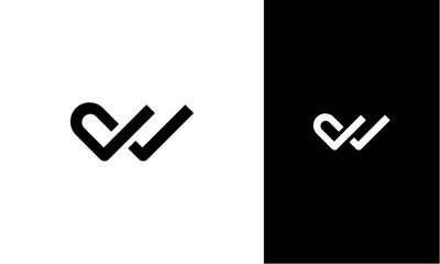 Fototapete - dw or wd letter vector logo abstract