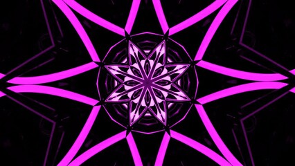 Poster - Abstract spreading fractal mandala background of neon light. Design. Beautiful symmetric pattern.