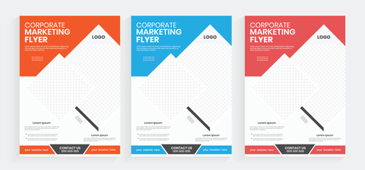 Modern multipurpose A4 size best corporate agency flyer design, business marketing flyer cover page layout, A4 size different color advertising handout, paper sheet, or creative adviser flyer template