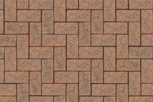 Top View Of A Red Brick Paving Stone