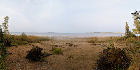 Wall Mural - Summer fishing on the Rybinsk reservoir, nature.