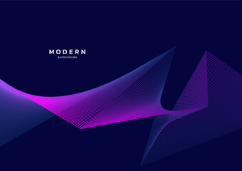 Aufkleber - Abstract modern gradient blue purple background. Dynamic line effect. Concept technology, futuristic, big data, Ai, network, business, online, financial, presentation, banner, advert