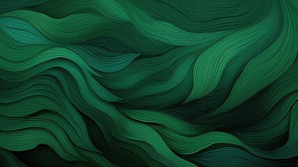 Poster - Abstract green background with fluid wavy shapes