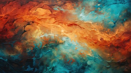  Abstract colorful grunge background with textured oil or acrylic brush strokes