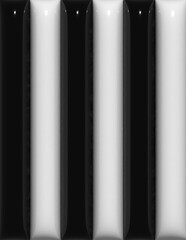 Poster - Black and white stripes alternating stripes, 3D rendering illustration