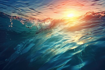 Poster - A close-up view of a powerful wave crashing in the ocean. This image captures the raw energy and beauty of the ocean. Perfect for use in nature documentaries, travel websites, or inspirational quotes 