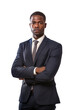 © JKLoma - handsome african american business man in a suit with his arms crossed.isolated on transparent background