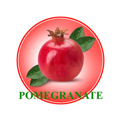 Poster - Ripe pomegranate fruit with leaf