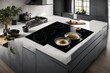 a sleek induction cooktop in a contemporary kitchen.