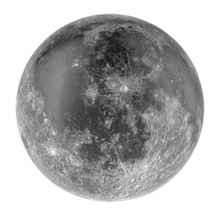 Wall Mural - moon with realistic texture map, 3d rendering isolated on transparent background