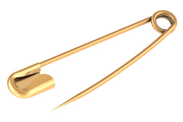 Poster - Safety pin, 3D rendering isolated on transparent background