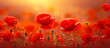 poppy flowers in the field AI generated.