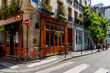 Cozy street in Paris, France. Architecture and landmark of Paris. Cozy Paris cityscape.