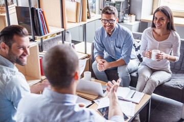 Canvas Print - Business people working