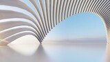 Fototapeta Perspektywa 3d - Abstract architecture background arched interior 3d render