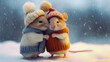 Mice in love in the snow, generative ai 
