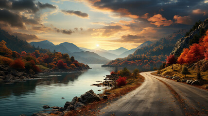 Wall Mural - winding road in the mountains