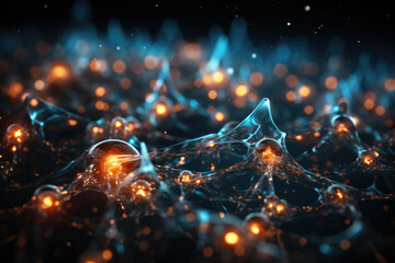 Aufkleber - An intricate web of quantum particles, illustrating the complexity of quantum reality and its connection to consciousness. Generative Ai.