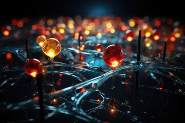 Aufkleber - A visualization of quantum entanglement demonstrating the interconnectedness of all things. Generative Ai.