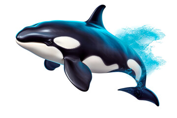 Wall Mural - Killer whale isolated on a white background.