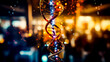 DNA background. Genetic engineering, CRISPR and gene therapy.