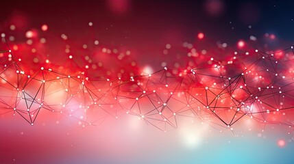 abstract red and white virtual network - design element for technology background - connectivity backdrop illustration - generative ai