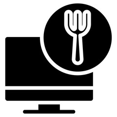 Canvas Print - Solid Monitor Food icon