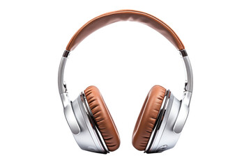 Wall Mural - brown headphones, png file of isolated cutout object with shadow on transparent background.