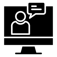 Canvas Print - Solid Monitor user Chat icon