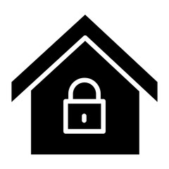 Wall Mural - Solid Home Lock icon