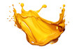 3D volumetric blot of orange paint in air or liquid water, png file of isolated cutout object on transparent background.