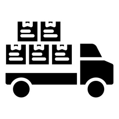 Wall Mural - Solid Courier Delivery Van icon